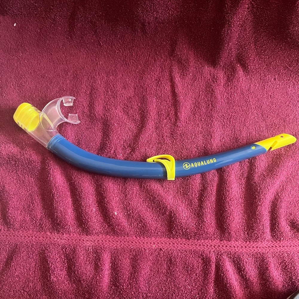 AQUALUNG US DIVERS SNORKEL- BRAND NEW - PETROL BLUE ANS YELLOW - ADULT